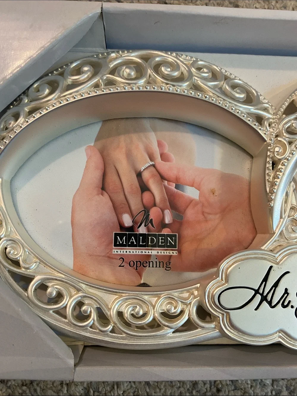 Malden Silver Double Oval 'Mr. & Mrs.' Photo Frame